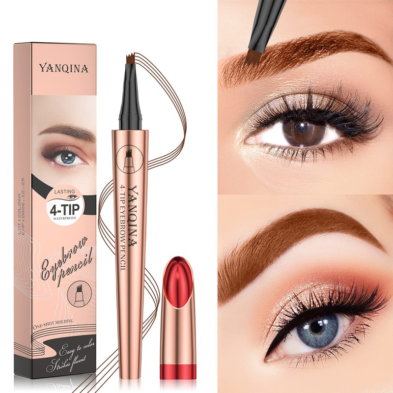 Anifer Liquid Microblading Dark Brown Eyebrow Pencil. - Waterproof, Long-Lasting,