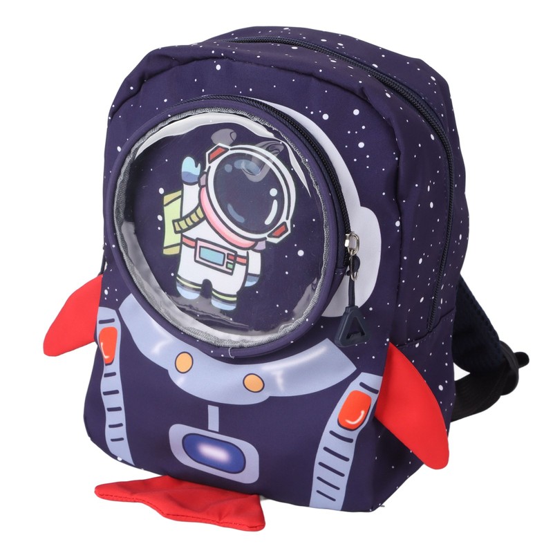 Kids Backpack Cartoon Spaceman Style Anti Lost Rope Large Capacity