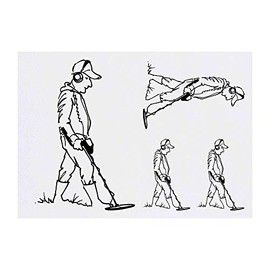 4 x 'Metal Detector Man' Temporary Tattoos - Water Resistant, Skin-Safe, Non-Toxic Transfers, Mixed Sizes (TO00014870)