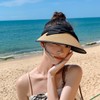 Qzkouma QHK-581 Women's Sun Visor, UV Protection, Straw Hat, Wide