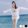 Floral Net Mesh Beach Cover-up URD-346 Black/FREE