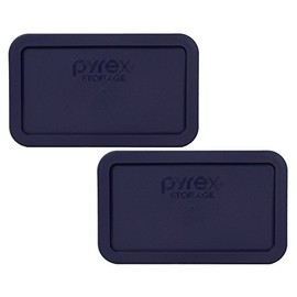 Pyrex 7214-PC 4.8-Cup Blue Food Storage Replacement Lid (2-Pack) - Made in USA