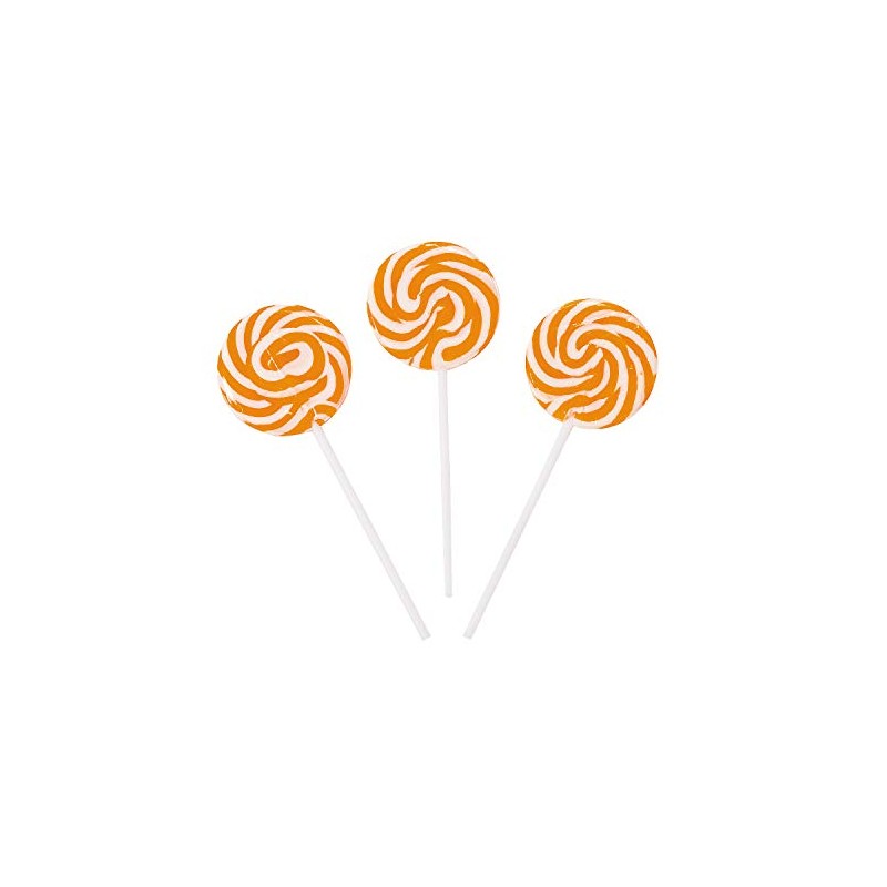 24 Bright Orange Swirl Pops
