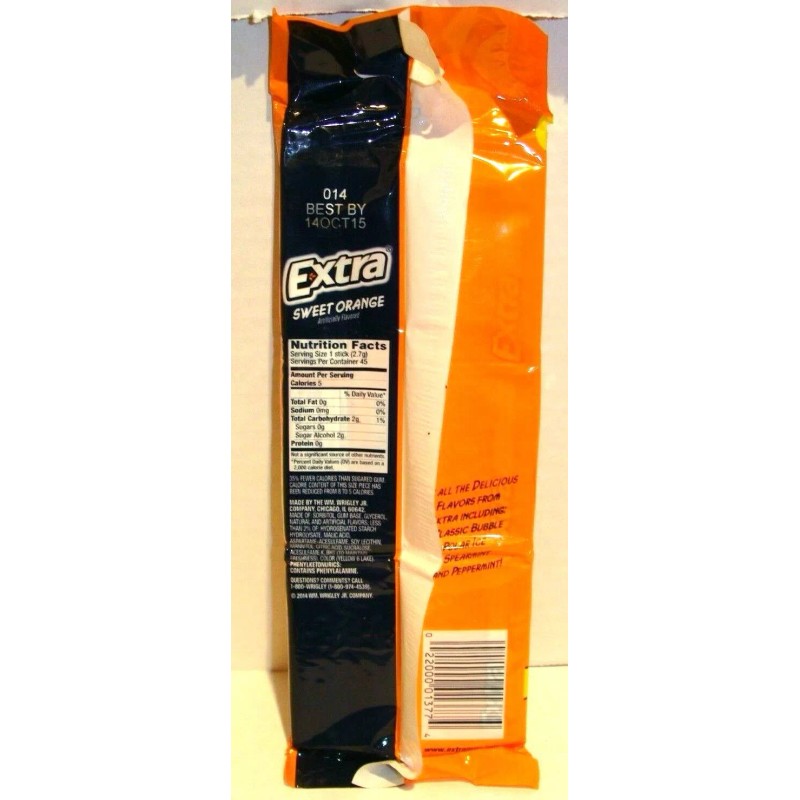 EXTRA Gum Sweet Orange (3 Packs) Discontinued Rare!! *collectible EXP2015
