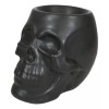 Ebros Gift Matte Black Gothic Skull Skeleton Ceramic Votive Candle