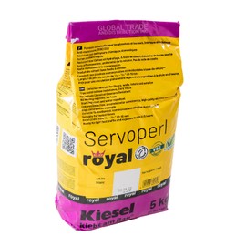 Kiesel Servoperl Royal High-Strength Stain and Water Repellent Grout 11lbs (5kg), Alumina Cement Based, Designed for Walls, Floor Tile Installations Colored in White