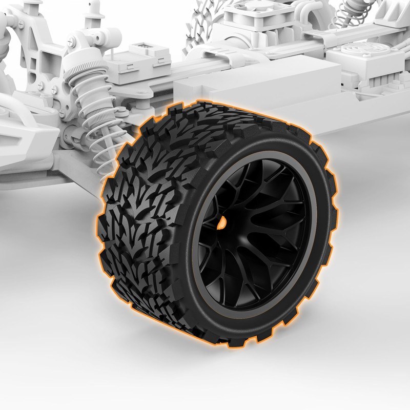 Hosim 4pcs 12mm hex Wheels and Tires for RIAARIO and