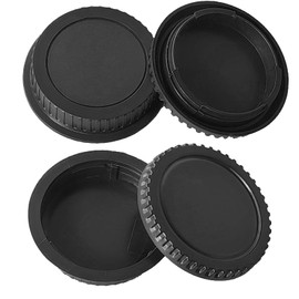 2 Pack Front Body Cap and Rear Lens Cap Cover Compatible with Canon EOS EF/EF-S Lenses, Fits EOS Rebel T7, T6, T5, 90D, 80D, 77D, 70D, 60D, 5D, 6D, 7D, 1DX, 200D, SL3, SL2, T8i, T7i, T6i, T5i & More