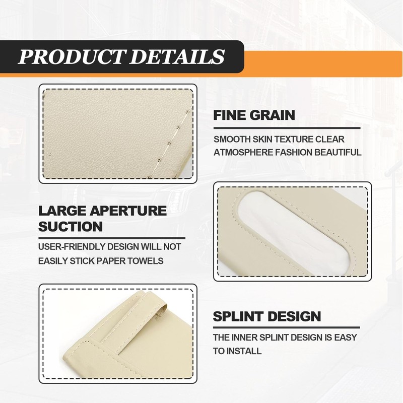 Car Sun Visor Napkin Tissue Holder, Leather Backseat Tissue Holder,