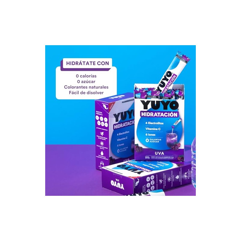 YUYO Vitaminas | 80 Sobres de Electrolitos con Vitaminas en