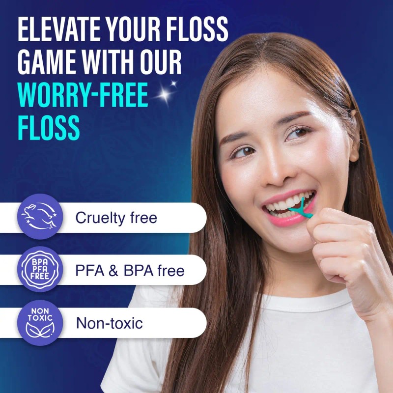 Gurunanda Púas Dentales De Hilo Dental Fresco, Hilo Sin Tr
