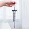 2 Pack Small Silver Wind Chime with Ceramic Blank Drops,