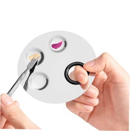 WOONEKY 1 Set Palette Nail Art Paint Makeup Pallete Makeup Nail Art Nail Color Mixing Tray Kit De Manicura Makeup Mixing Cosmetic Artist Manicure Tools Make up Kit Silver Stainless Steel