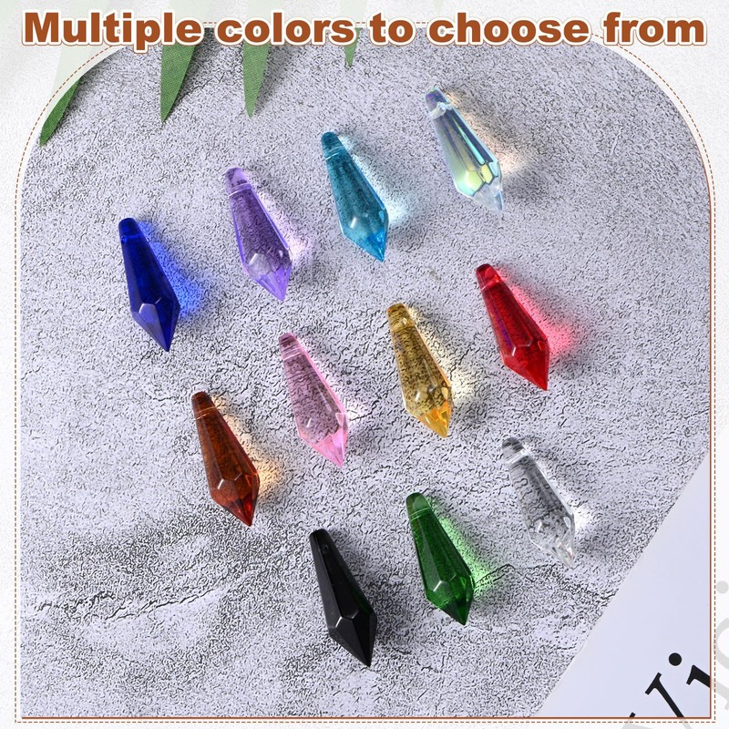 50-Pack Crystal Icicle Prisms, 34mm/1.34 Inch Chandelier Pendant Maker Hanging