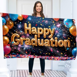 Happy Graduation Banner for Prom - Congratulations Banner - Congratulations Decorations - Well Done - We Are So Proud of You - 5x3ft