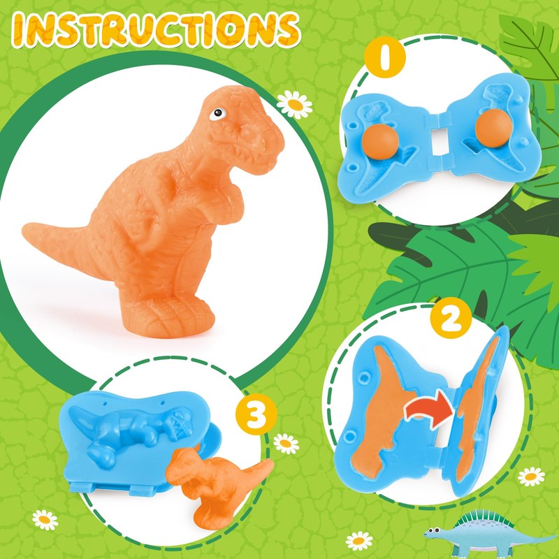 Dinosaur Playdough Sets for Kids Ages 2-4, Family Board Games