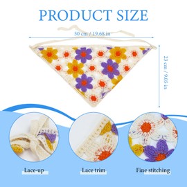6 Pack Crochet Bandana Headband for Women, Girls Knitted Floral Hair Bandanas Knit Triangle Headscarf Hair Scarves Kerchief for Hair Styling Decor