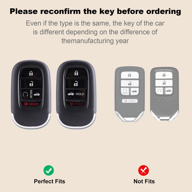 Vicoca for Honda Key fob Cover with Diamond Heart Keychain,