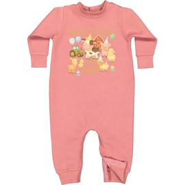 inktastic Holy Cow I'm 1 Boy Farm Animal Birthday Baby Fleece Romper 18 Months Mauve 45dfb