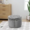 Christopher Knight Home Tiernan Round Velvet Upholstered Ottoman, Small Footrest