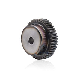 High Precision 1 Mod 44T Spur Gear 45# Steel Heavy Duty Pinion Gear 8mm Bore With Step x 1Pcs (Bore: 8mm; Step Diameter: 25mm, 1Mod 44T)