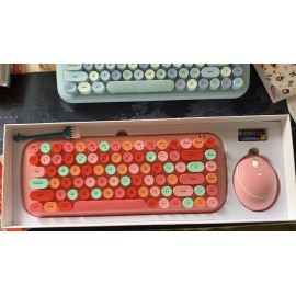 Mofii CANDY Keyboard Mouse Combo Wireless 2.4G Mixed Color 84 Key Pink