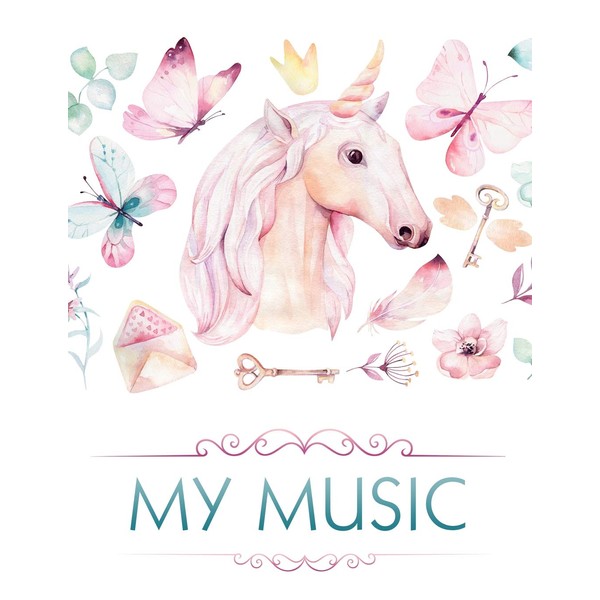 My Music: Blank Sheet Music Notebook For Kids: Wide Staff