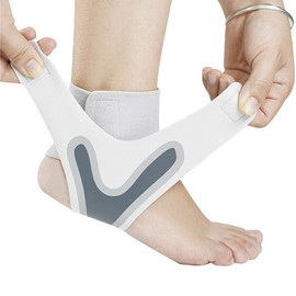 Ankle Support Brace， Open-Heel Ankle Brace with Adjustable Straps for Sports Protect, Plantar Fasciitis, Achilles Tendonitis, Ligament Damage, Injury Recovery，Male and female, distinguish left and right (Right, L)