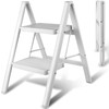 Upgraded 2 Step Ladder, 350 lbs Folding Aluminum Step Stool