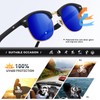Occhsouo Polarised Half-Frame Sunglasses, Unisex Sunglasses, Men, Women, Classic Retro
