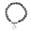 Bello London Charm Bracelet with grey jade beads and silver