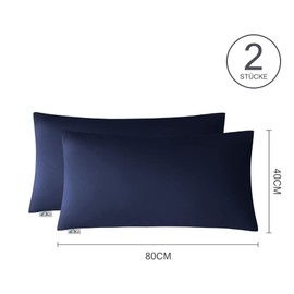 Amolavet Cushion Cover 40 x 80 cm, Blue, Set of 2 Pillowcases 40 x 80 cm with Envelope Closure, Made of Brushed Microfibre