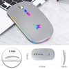 HOTLIFE LED Wireless Mouse, Slim Rechargeable Bluetooth Mouse, 2.4G Portable