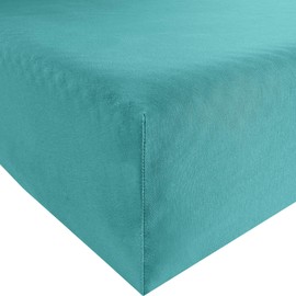 Bassetti Fitted Sheet, 95% Cotton, 5% Elastane, Turquoise, 90 x 190 cm, 100 x 220 cm