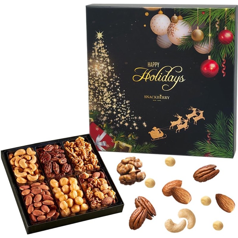 Nuts Gift Basket Arrangement Platter, Gourmet Food Snack Box, Healthy