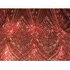 wowfabric4less123 Red Gold Black 4way stretch sequin Embroidery Lace fabric