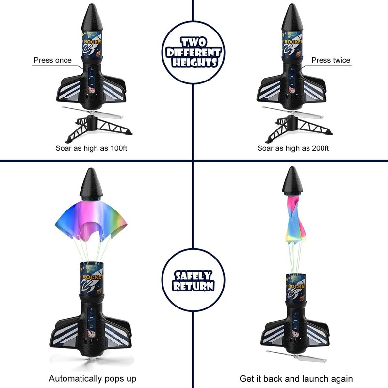 Mafbeanl Rocket Launcher for Kids, Self Launching Motorized Air Rocket