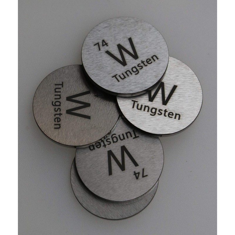 Tungsten (W) 24.26mm Metal Disc 99.95% Pure for Collection or