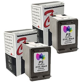 PS Products Remanufactured Ink Cartridge Replacement for HP 61XL High-Yield CH563WN (2 Black) (Show Accurate Ink Levels)