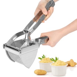 Potato Press Stainless Steel Potato Masher Potato Squeezer Fruit and Vegetable Potato Masher for Creamy Fluffy Mashed Potatoes Fruit Juices Vegetable Porridge 28 x 8 x 10.5 cm