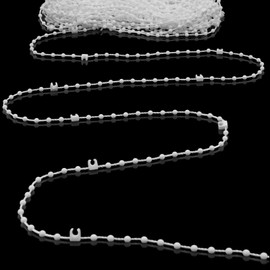 Sebudion Vertical Blind Bottom Chain for 3.5 Inch 89 mm Slats,15 Meter 150 clips Adjustable Length Vertical Blinds Repair Parts White Plastic