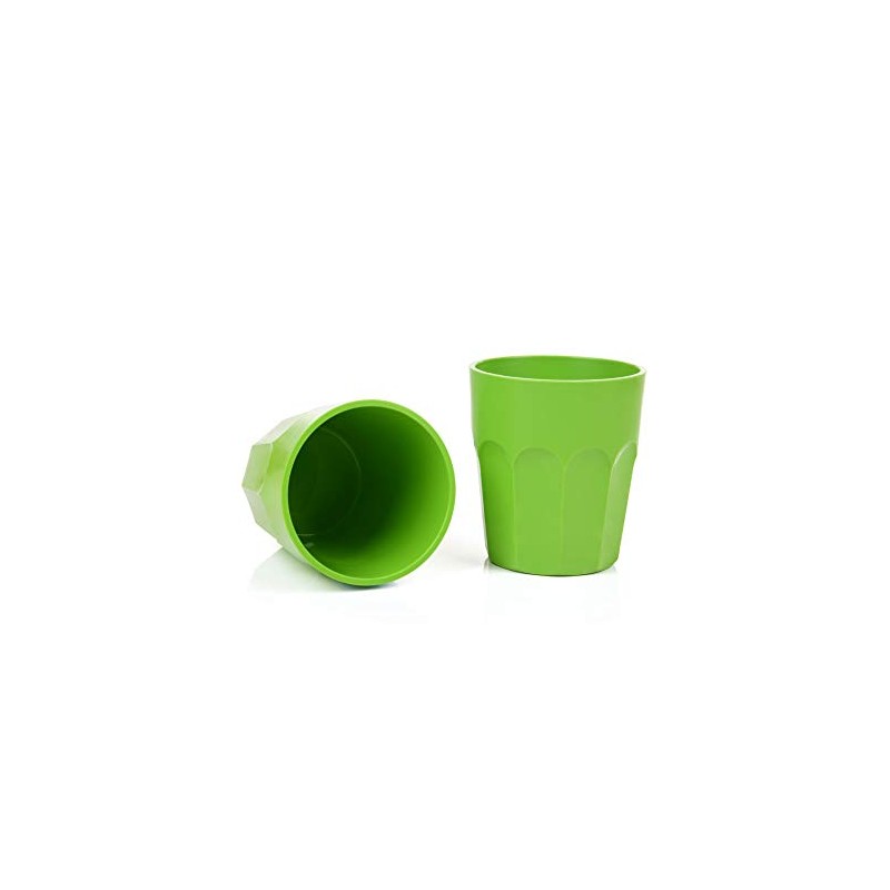 Mintra Home Unbreakable Plastic Tumblers (Green, Small 12oz)