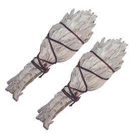 Pack of 2 Californian White SAGE Small Torch Style Smudge Sticks 4'' Incense Torch - Smudging