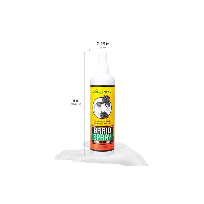 AllDay Locks Braid Spray (12 oz) | Alleviates Itchy &