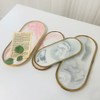 Adung Playground Gold Line Marble Tray Marble Oval, Marble Tray