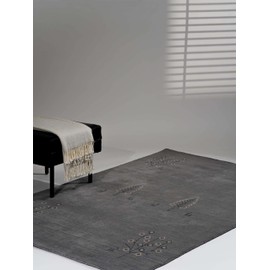 Hand Knotted Loom Wool ECO-Friendly Area Rugs - 5'x8', Rectangle, Light Blue Color, Contemporary Modern Design, High Pile Thick Handmade Anti Skid Rugs for Living Room (L00647)