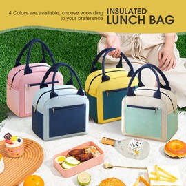 Chamgeco Insulated Lunch Bag for Women, Men & Kids, Reusable Waterproof Lunch Tote Bag with Large Capacity, Leakproof Cooler Bag for Work School Picnic Travel & Outdoor Activities (Blue)