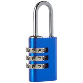 Ifam Col Combi Combination Padlock, 20 mm, Blue, Maximum Security, Smooth Wheels, with Key and Over 1,000 Combinations
