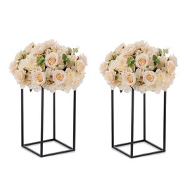 Black Plant Stand Pedestal Stand - 2 Pcs Metal Plant Stand, 15.75in Tall Flower Stand Vase Flower Holder, Wedding Centerpieces for Table, Corner Planter Pot Rack for Living Room, Home, Patio Decor