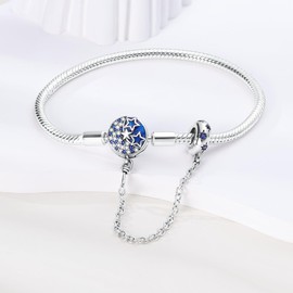 Hapour 925 Sterling Silver Charm Bracelet for Women, Butterfly, Heart, Moon and Star, Best Friend Charms, Snake Chain, Charm Bracelet with 5A Cubic Zirconia, Cubic Zirconia